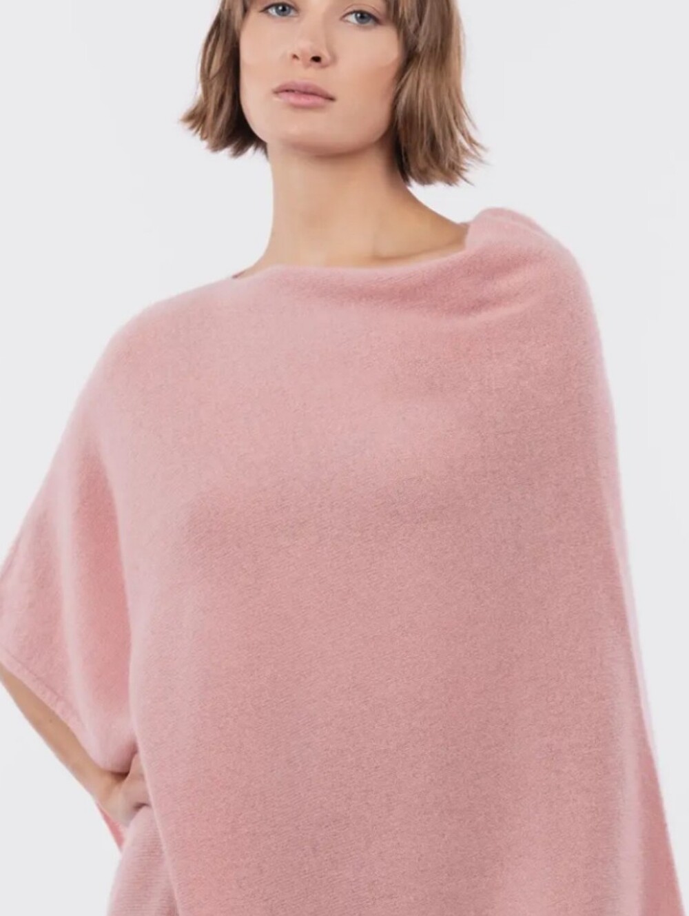Hannah Rose 100% Cashmere Ponch Wrap Quiet Luxury Layering